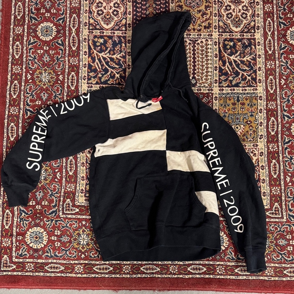 Supreme Black and Cream 2009 Hoodie